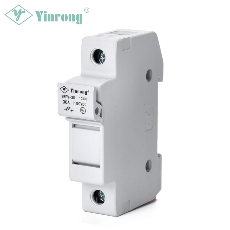 Dudukan Sekering Rel DIN PV Surya 1100VDC 30A 10×38mm